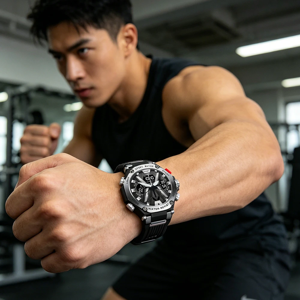 Nuevo Producto de Moda: Reloj Deportivo Multifuncional Wolverine para Hombre, con Doble Pantalla Digital, Moderno y Elegante