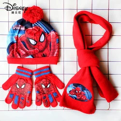 3-8Years New Autumn Winter Children Spider Cartoon Scarf Hat Glove Warm knitted hat Boy Girl Cap Child Christmas Hat