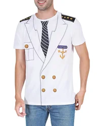 Men T Shirt Captain T-Shirt Tiger Leopard Zebra Animal 3D Printed Prince Clown Cowboy Halloween Cosplay Costumes Print Tops Tees