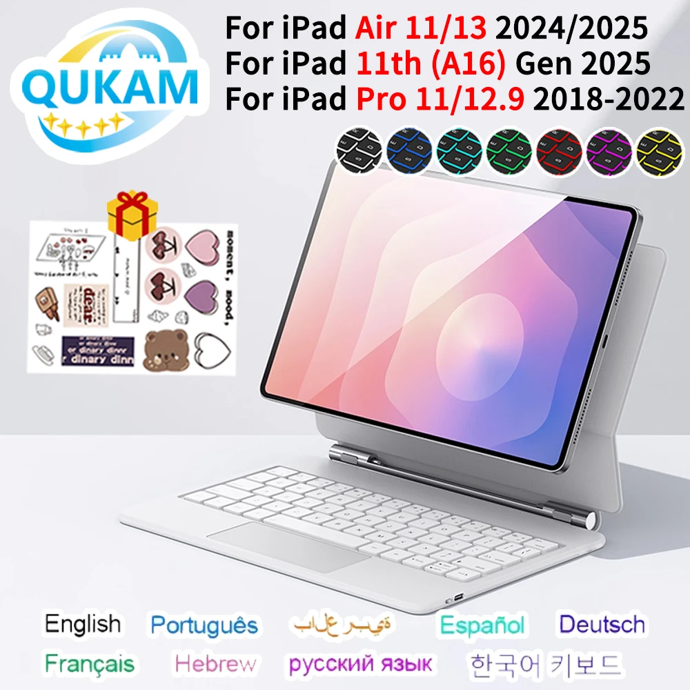 غطاء ذكي جديد للوحة المفاتيح السحرية لجهاز iPad 10th Gen لأجهزة iPad Pro 11 12.9 13 Air 4 Air 5 Pro 12.9 6th 5th 4th 3rd Gen حافظات مغناطيسية