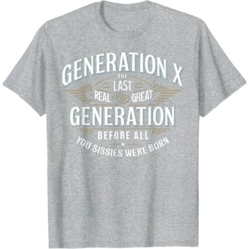 Men's Women Funny Generation X Ironic Humor T Shirt with Donkey Tee Streetwear Summer Novelty Top Casual