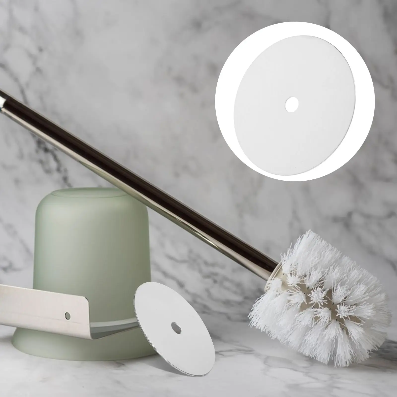 

Anti-Stain Block Metal Plate Bathroom Toilet Brush Accessory Toilet Brush Plate Toilet Brush Replacement Lid Household Anti-Stai