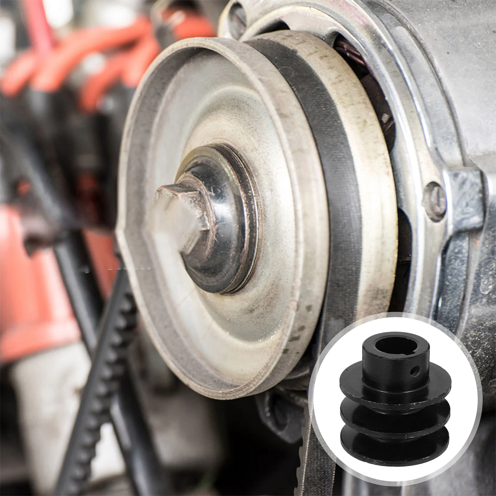 

Double Slot Pulley V-belt Gas Engine Water Pump Sheave Wheel Multi Groove Kit Cast Iron Durable Longevity High Performance Easy