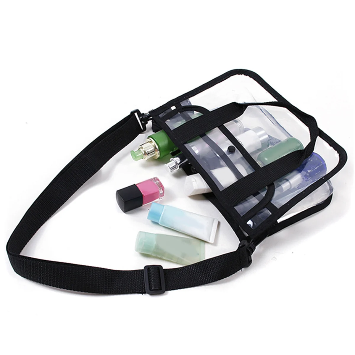 

Multi Pocket Toiletry Bag Transparent Lightweight Waterproof Pouch for Travel Makeup Storage Portable Hanging Design