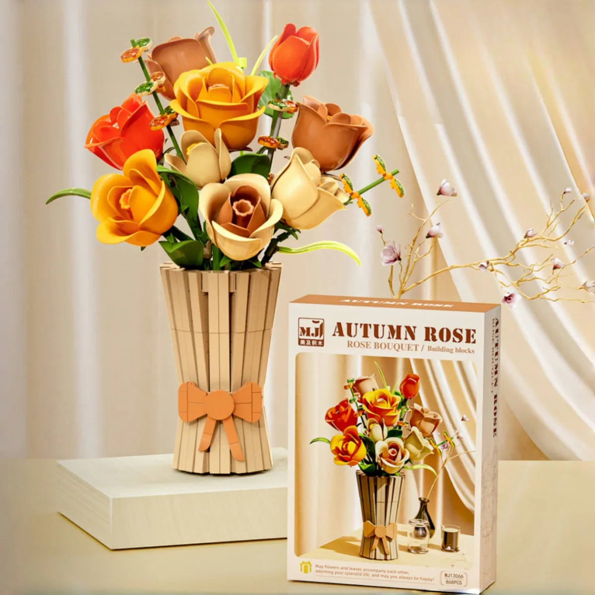 

Новые строительные блоки из букета роз, вечная ваза, кирпичи, украшение для дома, романтические подарки ко Дню святого Валентина для девочек, детские сделай сам