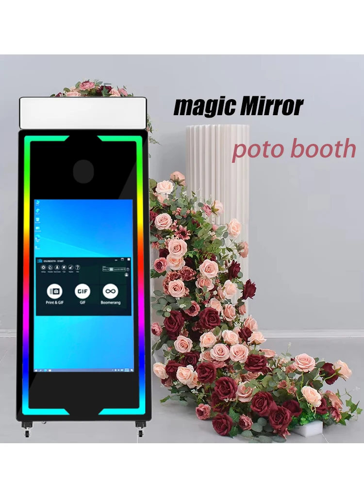 43 inch 65 inch touchscreen smart bediening fotohokje draagbare spiegel magische fotohokje machine voor bruiloft feest activiteiten - afbeelding 2
