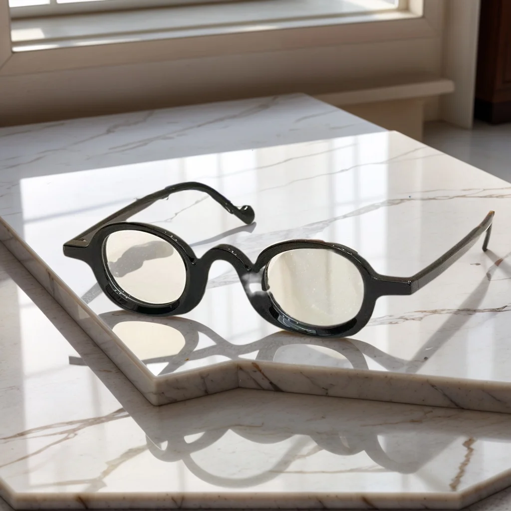 

THE-O Luxury Brand Women's and Men's Round Retro Frame Glasses Eyewear Style Optical Retro Acetate Outdoor Sunglasses With a box