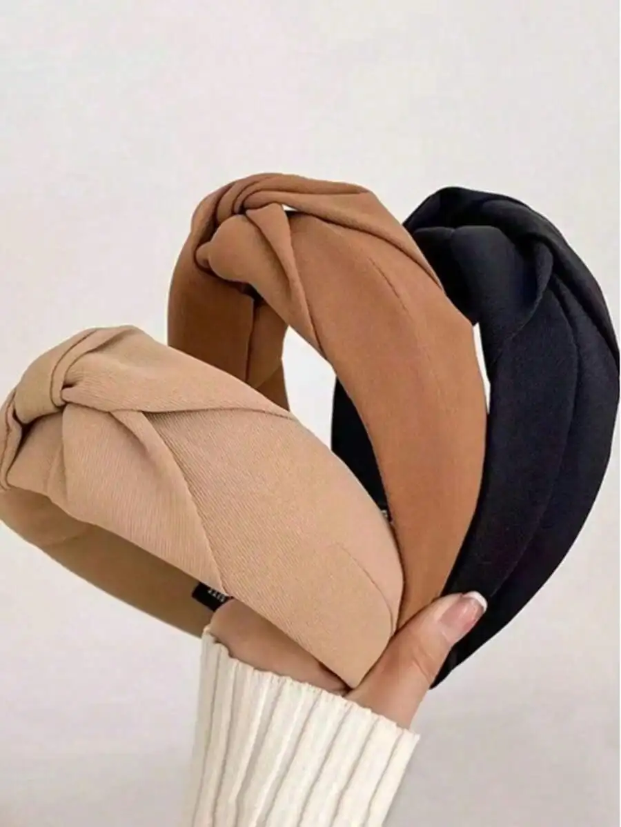 

Wide-Brimmed Knotted Simple Solid Color Vintage Versatile Elegant Headband Hairband Hair Band Hair Hoop