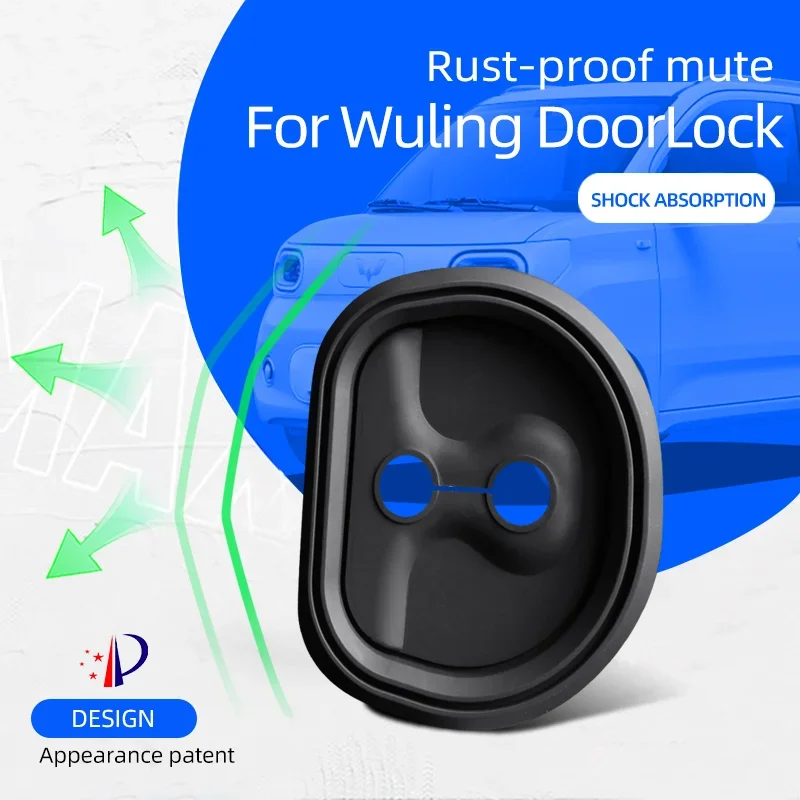 Door Lock Cover Applicable To 2020-2022 Wuling MINI, Silicone Rust-Proof Mute Protector, Shock Absorption, 4Pcs Set