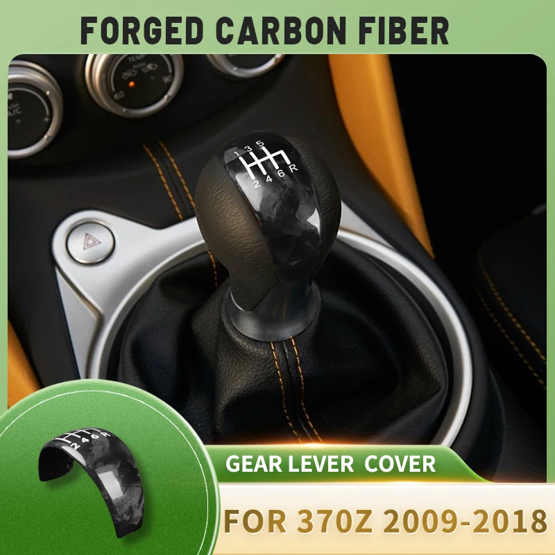 For Nissan 370Z 2009--2018 Carbon Fiber Manual Transmission Shift Knob Sets Car Interior Modifications Decorations Accessories