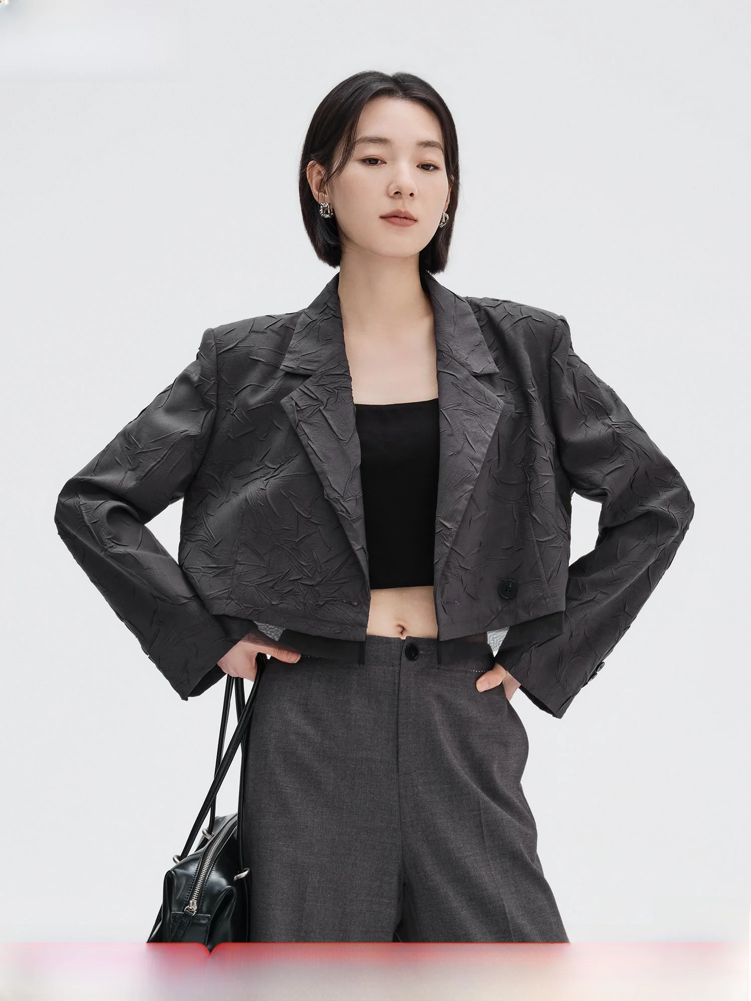 

Ele ort Suit Jaet for Women Commute Sle High Waist Polycarbonate Breathable Long Sve Printed Embroidered One Button