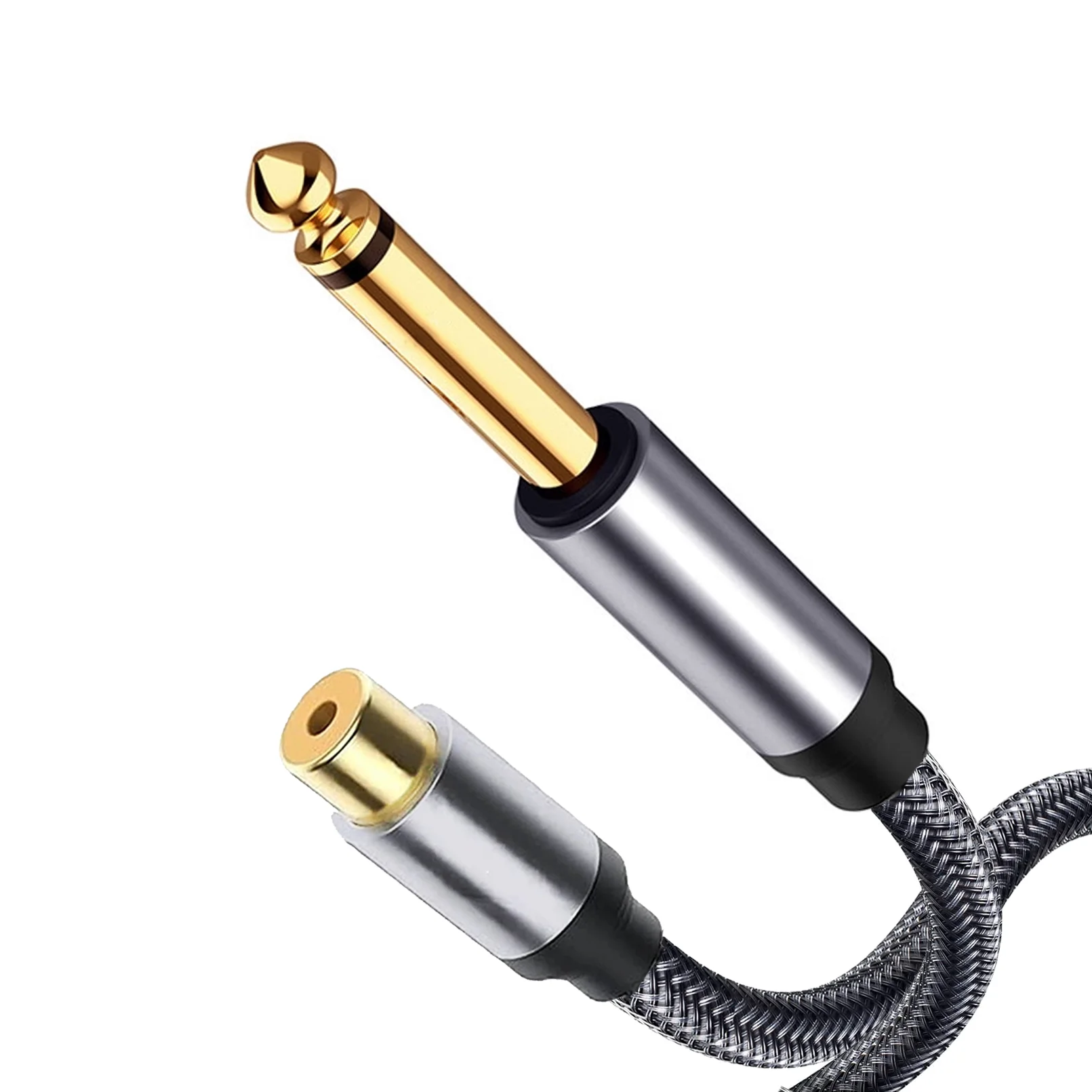 

Mono 6.35mm Male to RCA Female Audio Adapter Cable RCA to 1/4 Inch 6.5mm Interconnect Cord for AV Receiver Amplifier Speaker