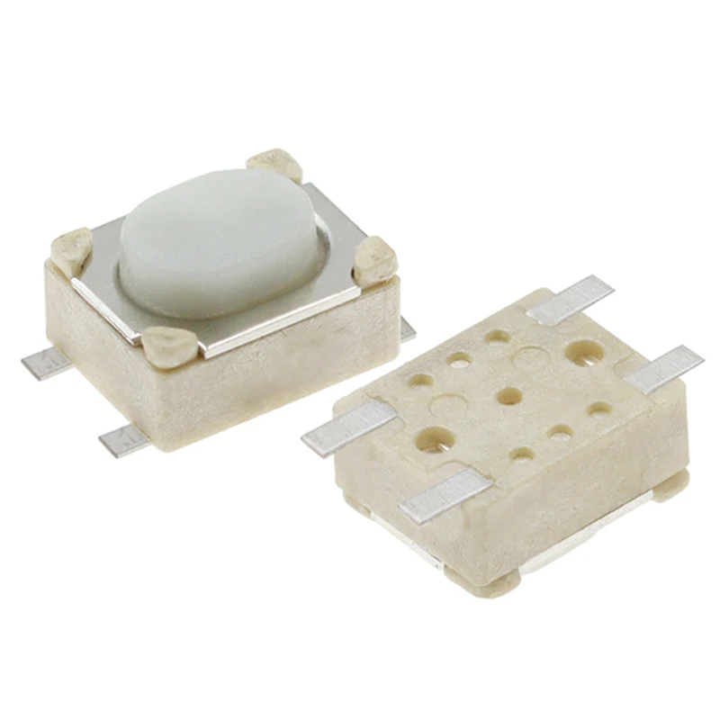 50PCS 3x4x2.5mm SMD Tact Switch 3.2*4.2 Patch Type Flat Feet/Wrapped Feet 50mA DC 12V Self-Reset Micro Button Switch