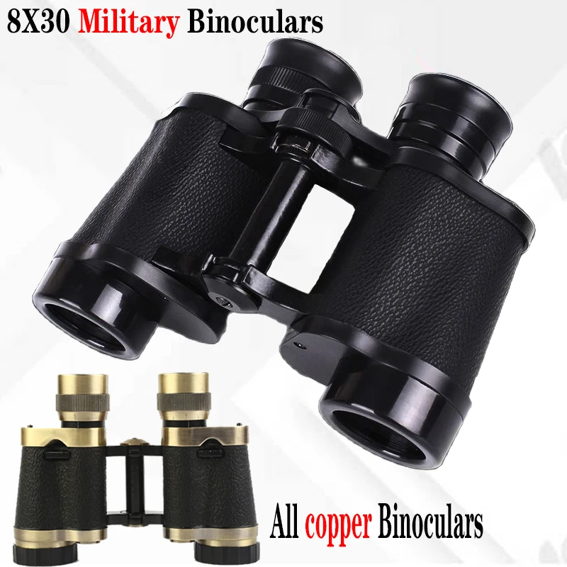 

8X30 Telescope Powerful Military Binoculars Metal Spyglass All Copper Telescope for Smartphone Hunting Travel Camping Equipment