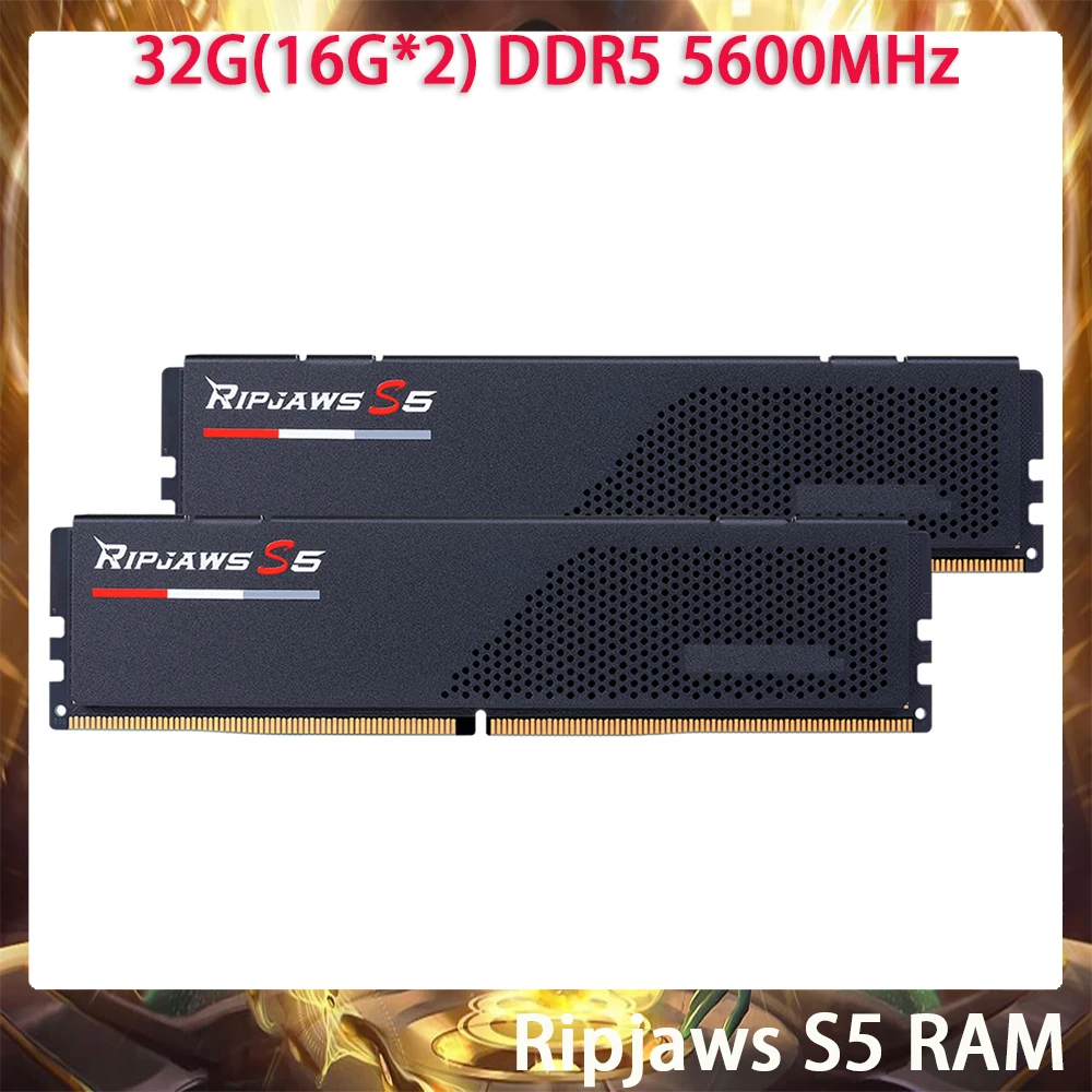 

32G(16G*2) DDR5 5600MHz Ripjaws S5 RAM F5-5600U4040C16GX2-RS5K Desktop Gaming Memory Fast Ship High Quality