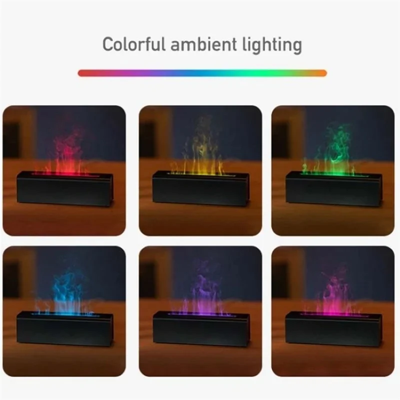 

2PCS USB Flame Diffuser Kit Ultrasonic Cool Mist Maker Aromatherapy Essential Oil Lamp Difusor-AT64