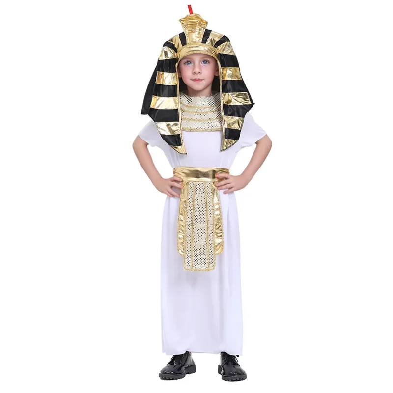 Boy Ancient Egyptian King Pharaoh Historical Theme Party Costume