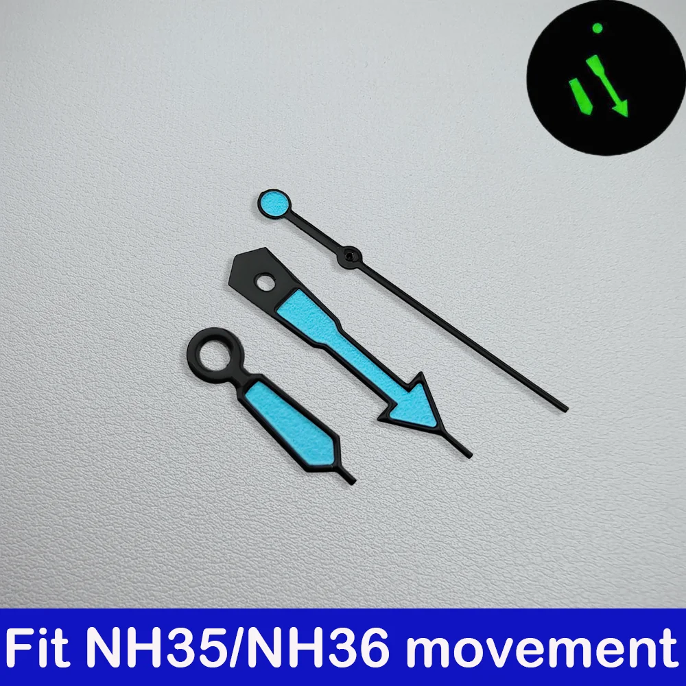 Green Super Luminous Watch Hands for NH35 NH36 Men's Watch Pointers Replacement Parts & Modding Accessories
