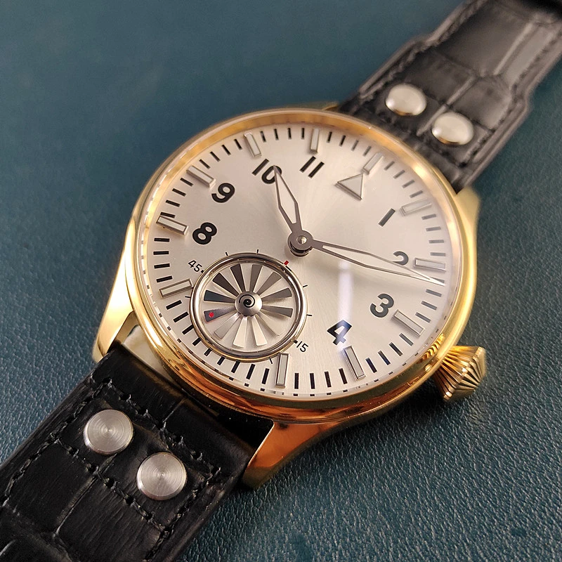 VaKuy Turbo Dafei Men's Manual Mechanical Watch Seagull St3621 Movement Waterproof Luminous 44MM Watch
