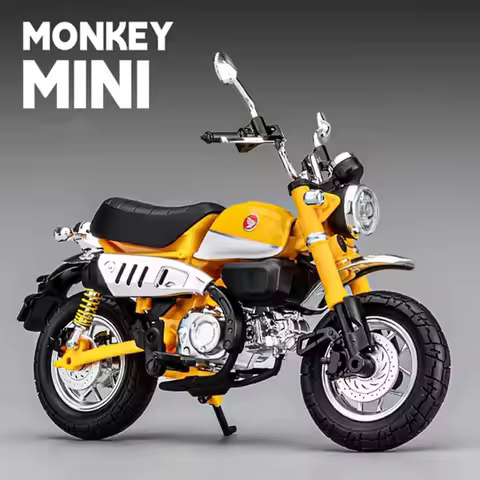 1:12 Honda Monkey CBR1000 Motorcycle Model Diecast Alloy Car Toys Front Wheel Steering Shock Absorption Function Vehice Kid Gift