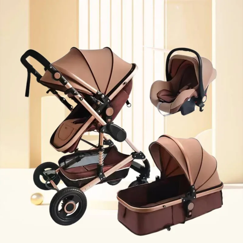 High Quality 3 in 1 baby stroller luxury high landscape poussette Multi-Functional baby pram baby strollers for travel