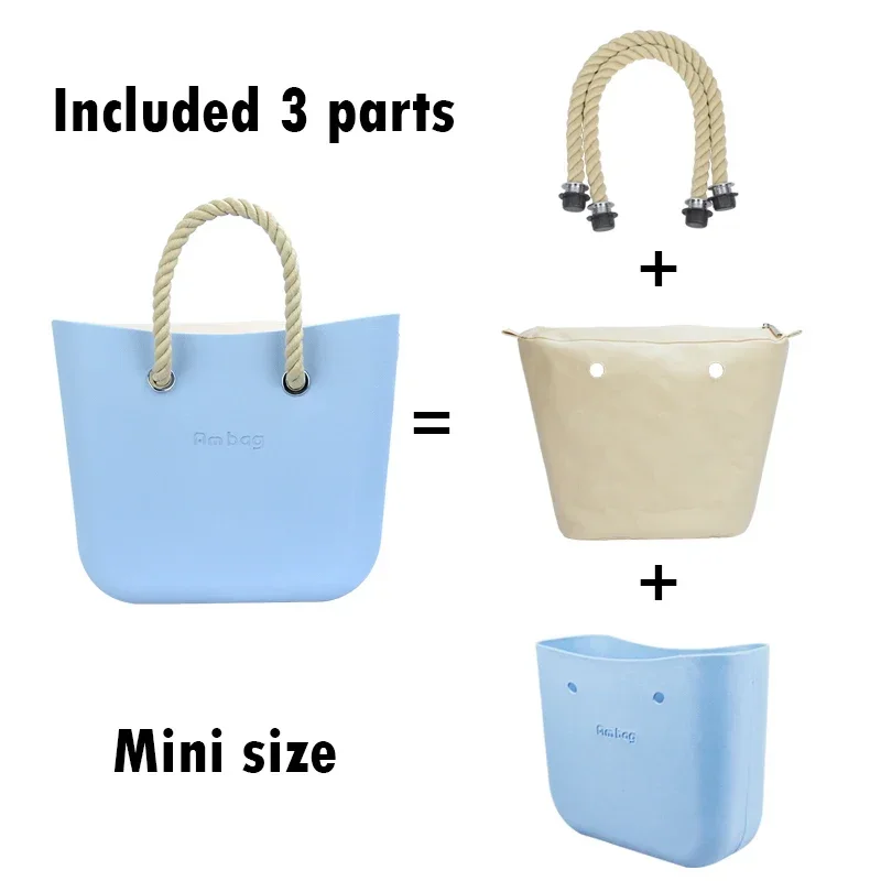 Ambag Obag O Bag Style Waterproof Mini with Insert Lining Inner Pockets Short Rope Handles Women Girl DIY Handbags