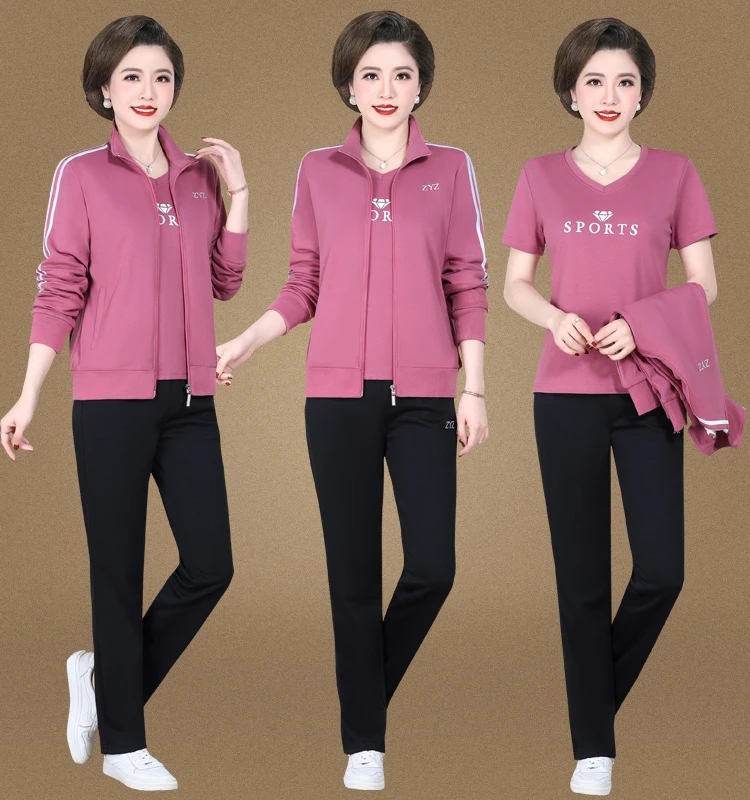 

Весенний спортивный костюм для мамы, большие размеры, комплект из двух предметов: футболка и свободные брюки на молнии, однотонные, в наличии