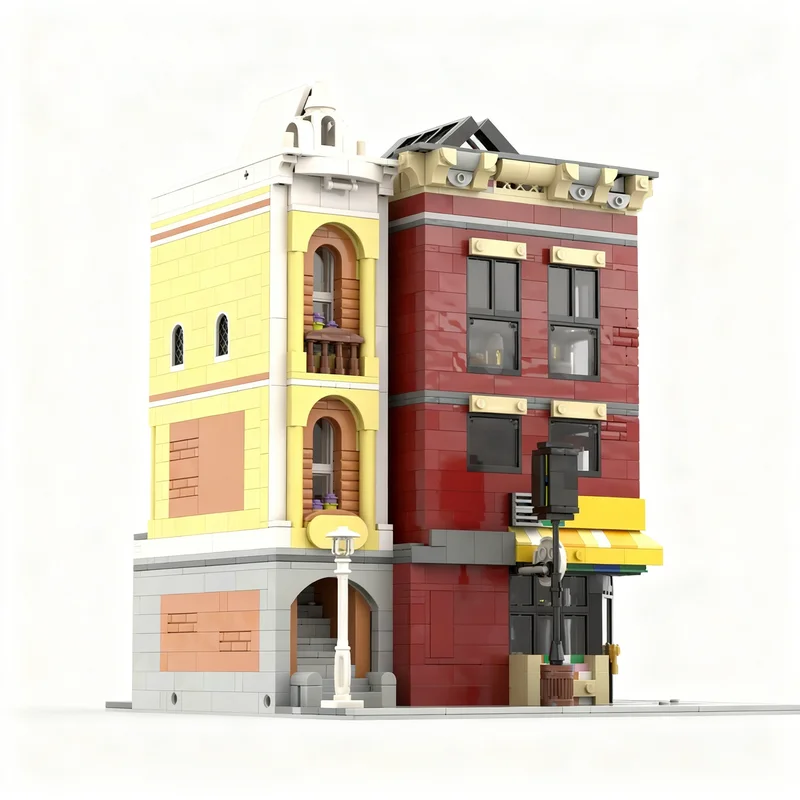 3211 個 MOC デリストアレストラン代替構築モジュラーストリートスケープモデルビルディングブロッククリスマスギフト建築おもちゃ