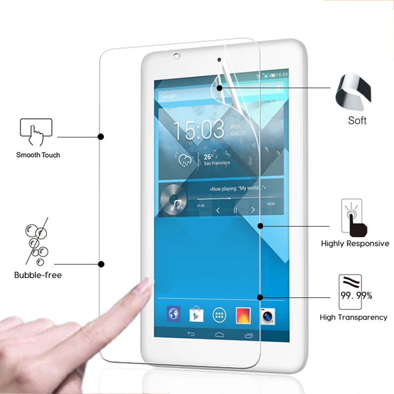 Ultra Thin HD LCD Screen Protector Film For Alcatel One Touch POP 7 P310X 7.0'' Tablet PC Clear Glossy Protective Film + tools