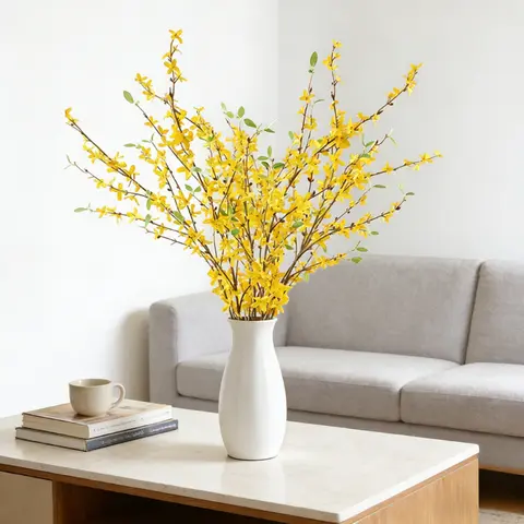 40.6 Inches Artificial Jasmine Spray Premium Hotel Home Living Room Floor Decor Wedding Floral Arrangement Photography Props