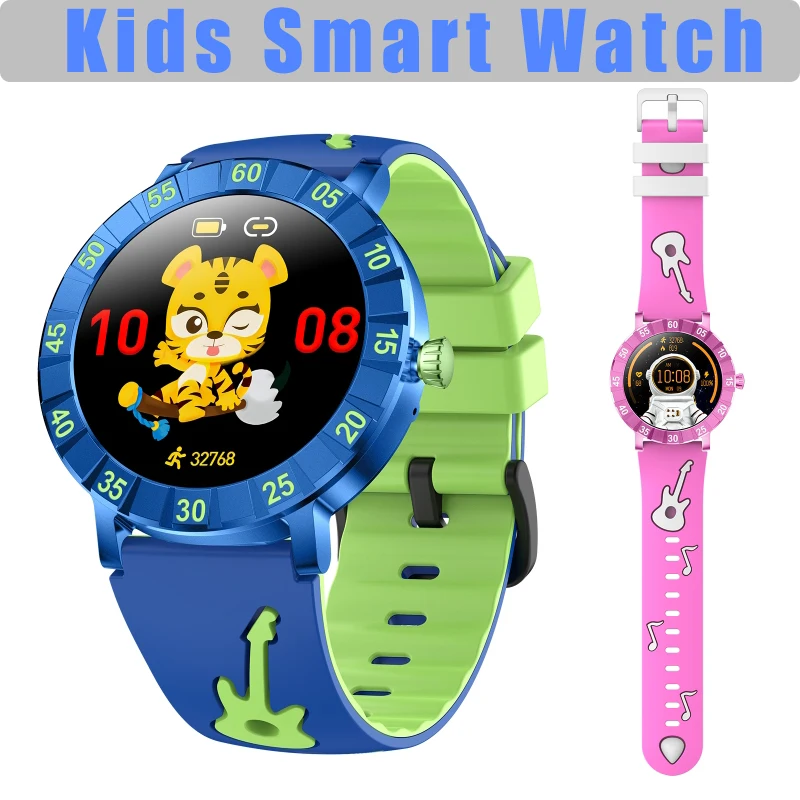 

Kids Smart Watch with Touch Screen Health Heart Rate Blood Oxygen Sleep Monitor Bluetooth Call Games Smartwatch for IOS Android
