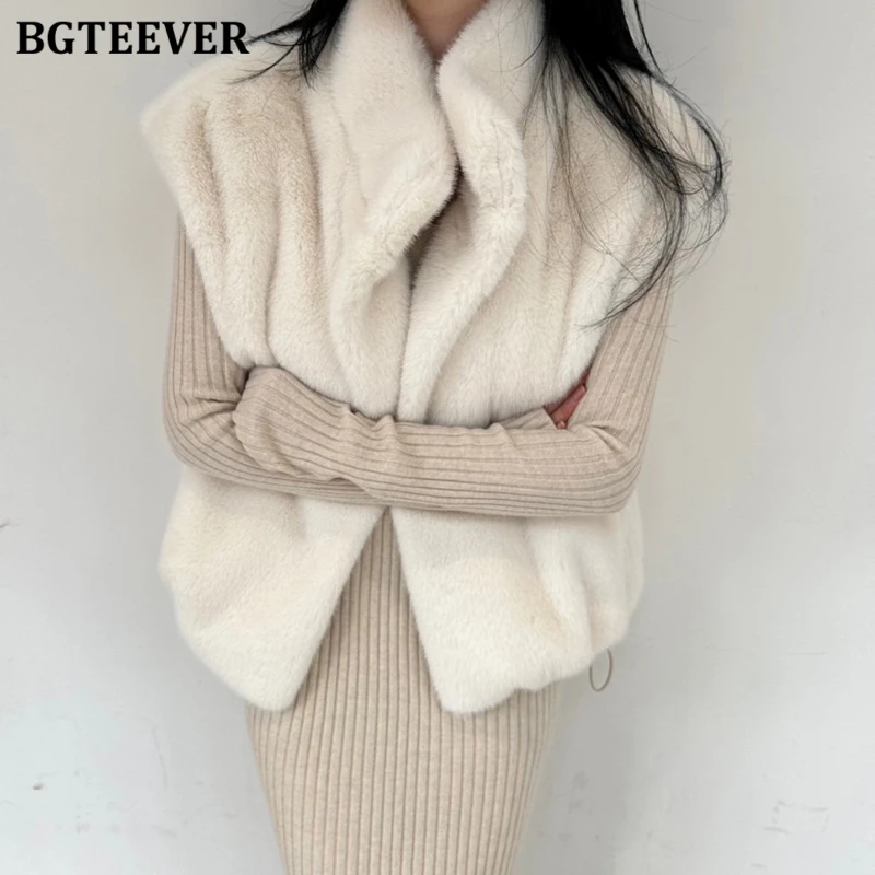 

BGTEEVER стильные утепленные жилеты без рукавов для женщин осень-зима повседневные свободные женские водолазки