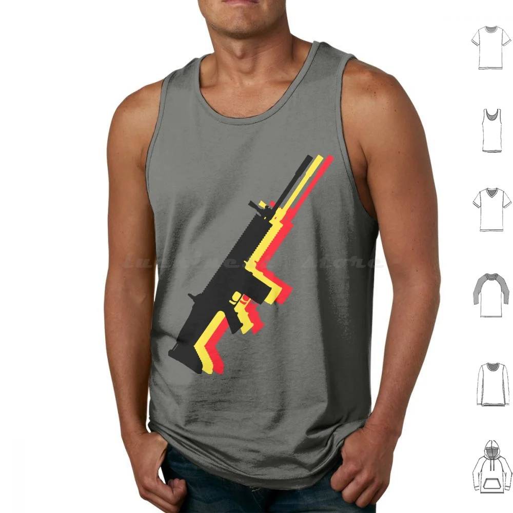 Fn Scar Tank Tops Vest Sleeveless Fn Fabrique Nationale Belgium Belgian Rifle Battle Rifle Guns Weapons Flag Flags Gun World