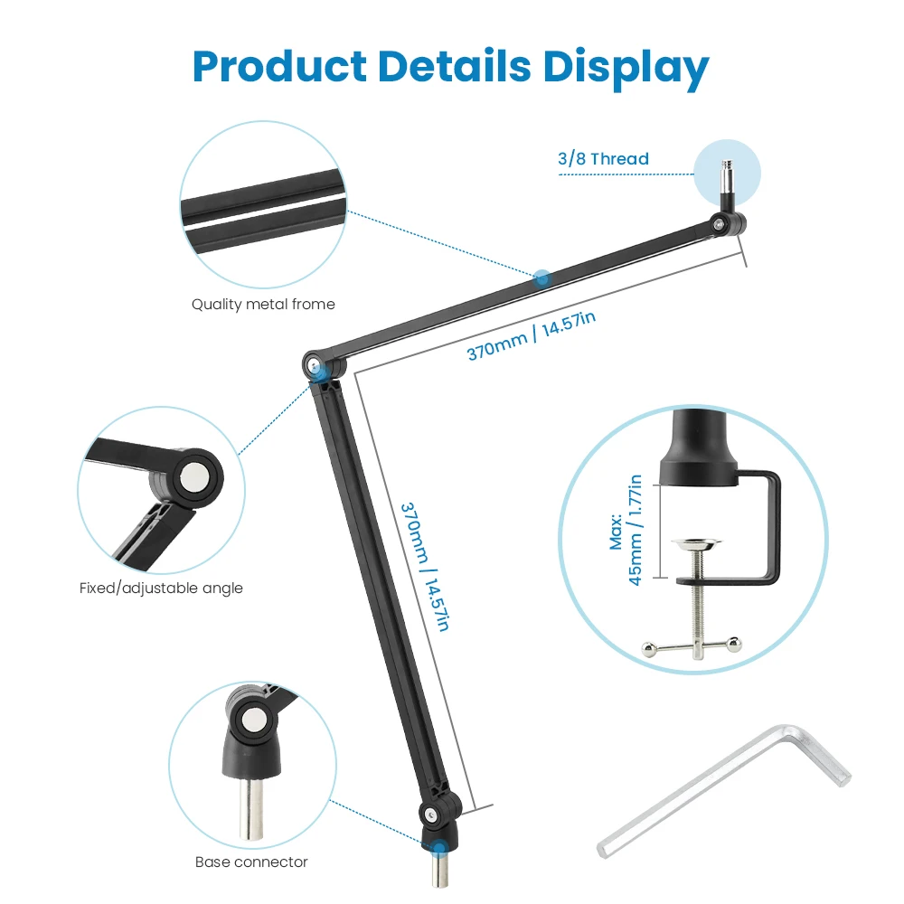 Microphone Stand For BM800 Holder Arm Studio Professional Stand For Microphone Clip Mounting Extendable Recording Mic Stand