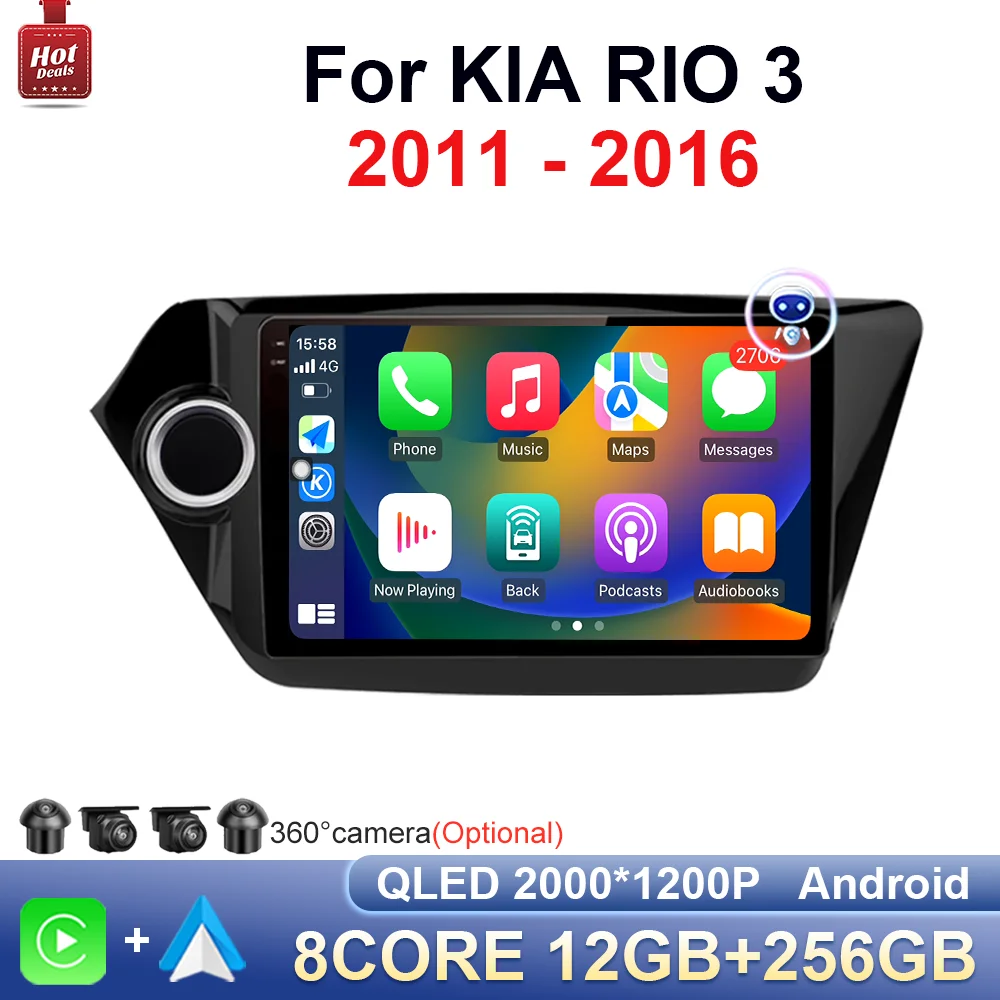

Стерео-навигатор GPS для KIA RIO 3 2011 - 2016 с поддержкой Wi-Fi и 4G