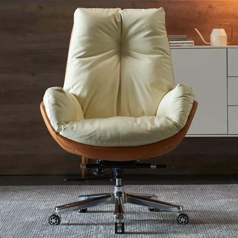 Swivel Computer Office Chairs Sedentary Leather Armchair Ergonomic Office Chairs Mobile Modern Furniture Chaise Bureau LLOC