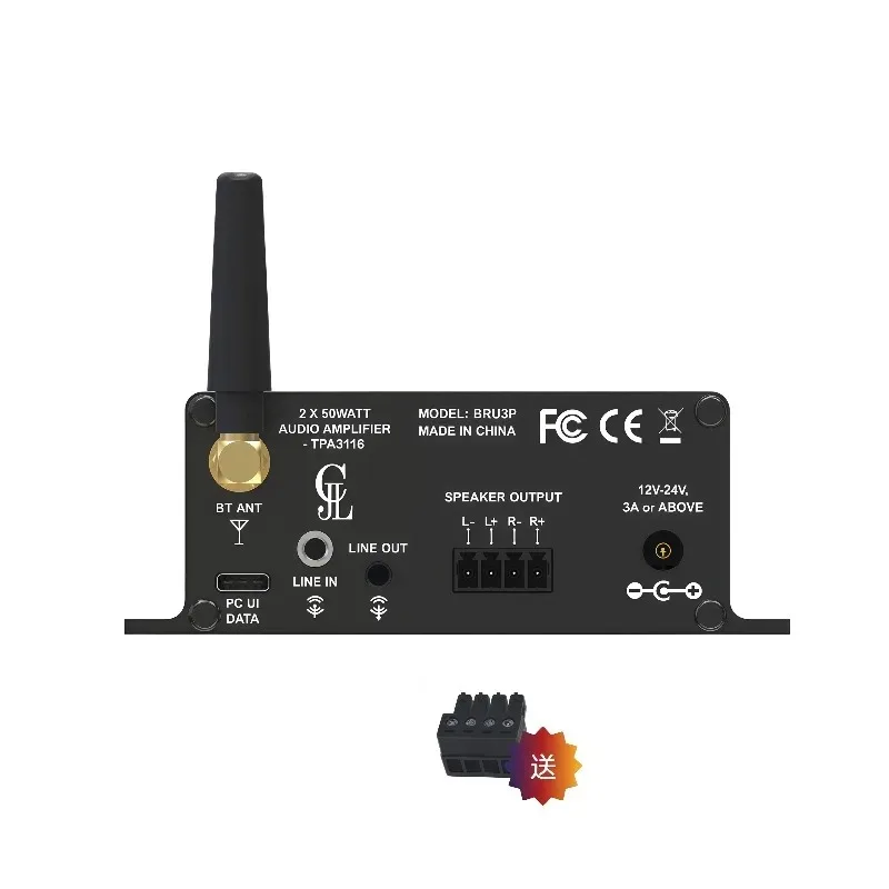 Computer UI Tuning Bluetooth 5.3 Digital Amplifier TPA3116 Stereo Power Amplifier 2X50W BRU3P