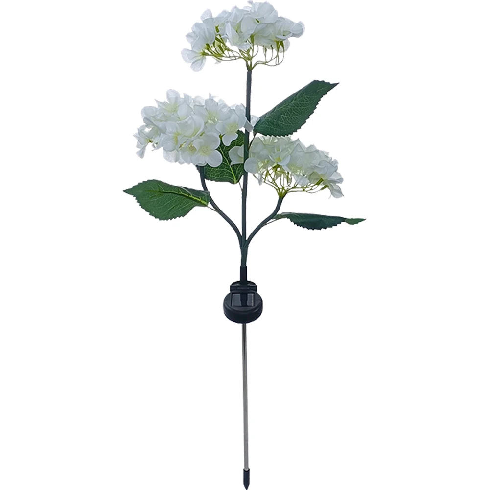 Lampe hortensia solaire à 3 têtes, imperméable, luminaire décoratif de paysage, installation facile, pliable, idéal pour une cour