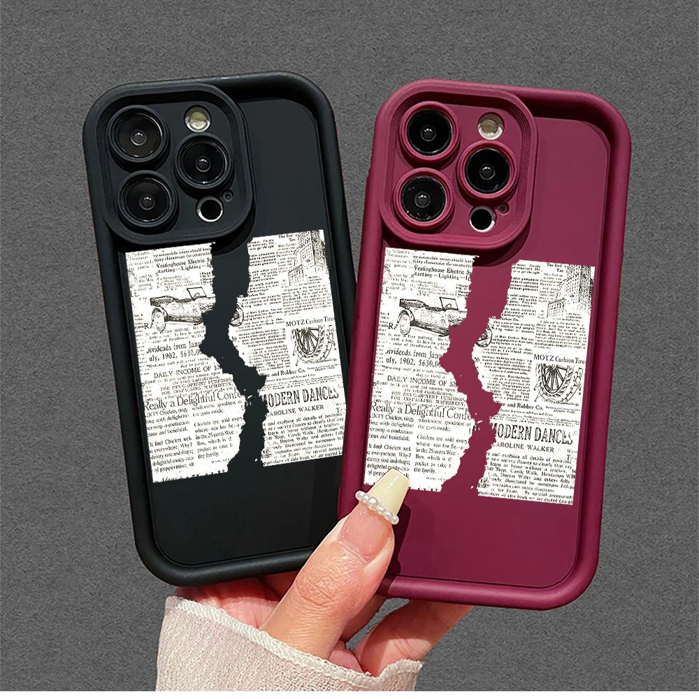 حافظة هاتف من الورق الممزق متوافقة مع سلسلة iPhone 17 Pro Max,17 Air,17 Pro,iPhone17,16Pro Max,16 Pro,16 Plus,15,14,13,12,11