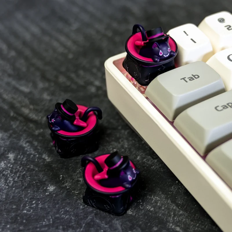 1 Stuks Mechanische Toetsenbord Keycap Genshin Lyney Grappige Kat Keycap Ome Hoogte 3d Geprint Gepersonaliseerde Hars Keycap Spel Randapparaat