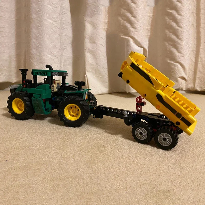 Technische 390PCS 4WD Tractor Bouwstenen Vrachtwagen Landbouwvoertuig Bouw Auto Monteren Bakstenen Speelgoed Cadeaus Voor Jongens Kinderen Volwassen