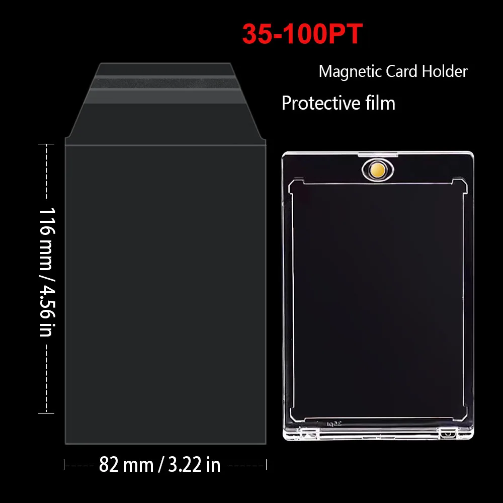 100 قطعة حامل بطاقة قابلة لإعادة الغلق الأكمام للرافعة العلوية/حامل البطاقة الممغنطة حامي/أكمام فيلم بلاستيكية شفافة مقاومة للماء #2