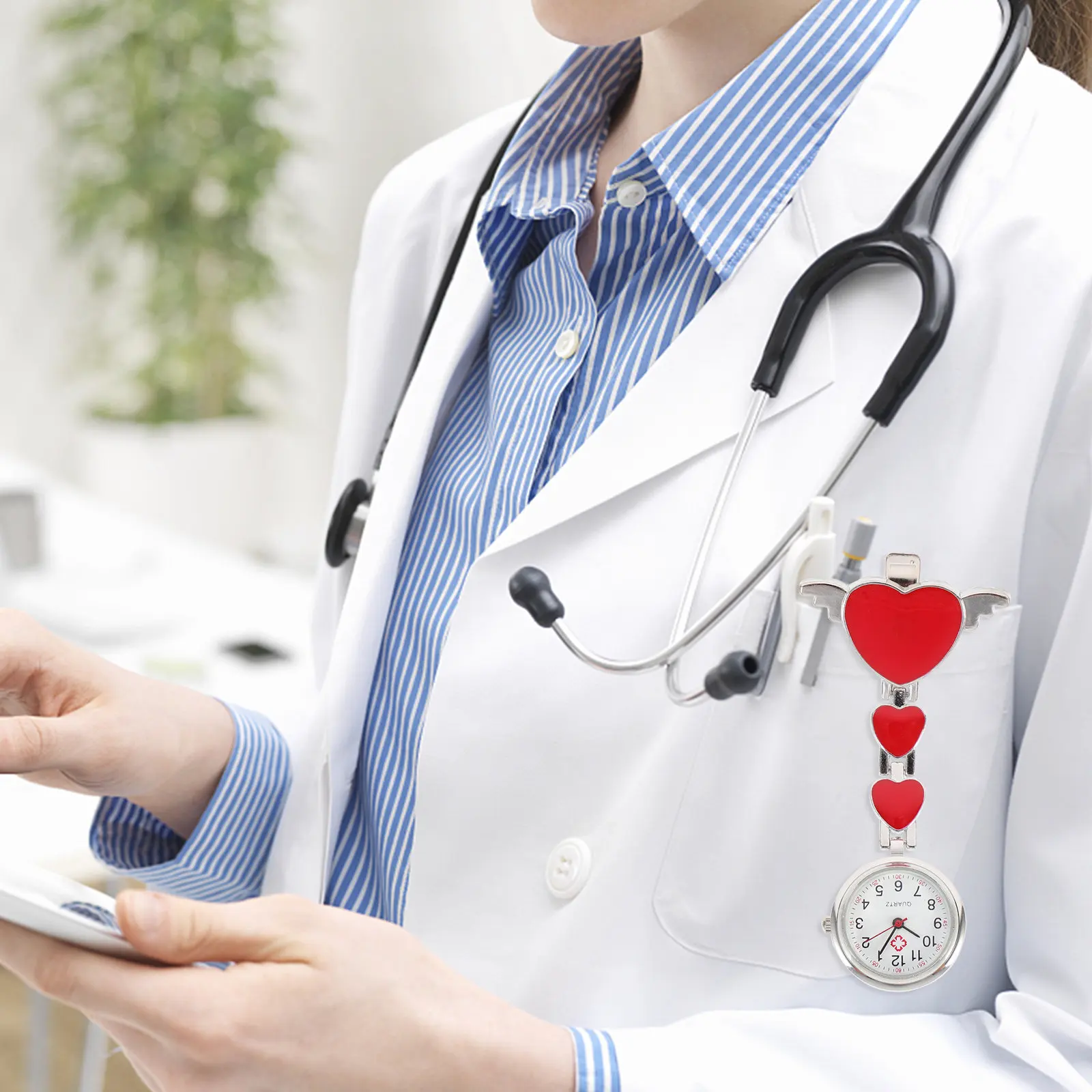 

Наручные часы для медсестер: премиальные кварцевые карманные часы для женщин-медработников, стильный кулон с большим циферблатом для сотрудников больниц