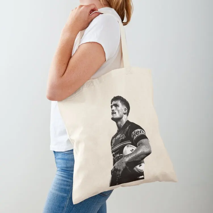 

Nathan Cleary Panthers NRL black and white posterised Tote Bag Fabric bag Canvas bag for women tote screen custom fabric