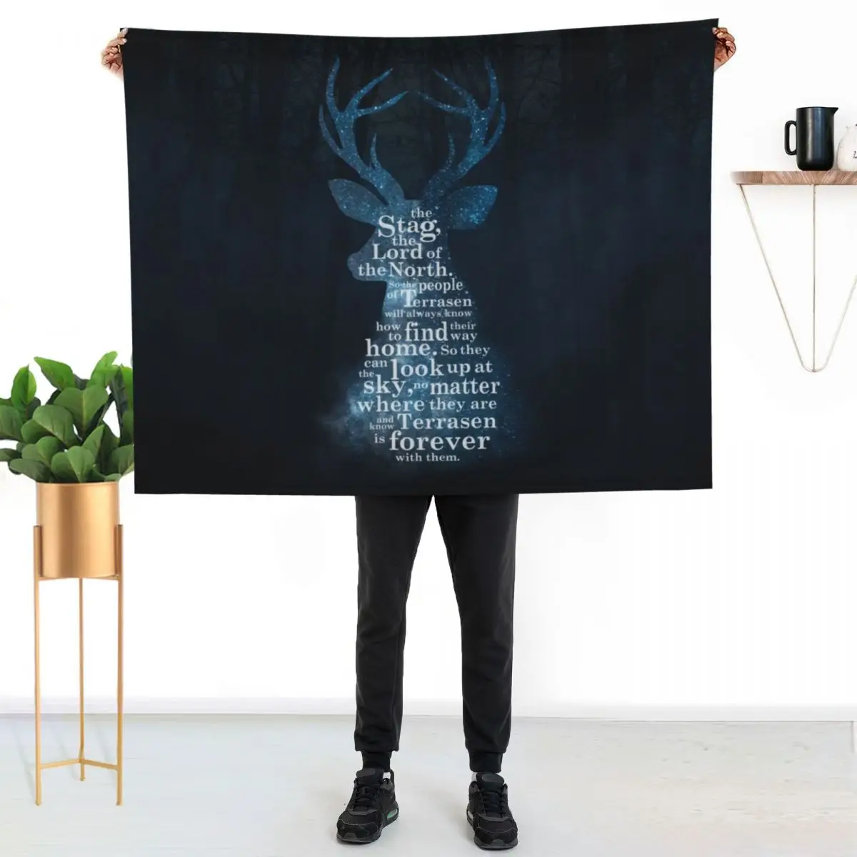 Throne of Glass - The Stag, the Lord of the North Throw Blanket Designers Retros halloween for winter Luxury Brand Blankets