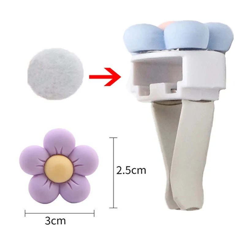 Cute Flower  Aromatherapy Car Air Outlet Decoration Perfume Clip Air Freshener Colorful Flora Decor Auto Accessories