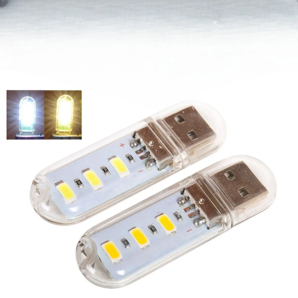 1/5/10PCS USB 야간 조명 휴대용 LED 램프 책 조명 캠핑 노트북을위한 밝은 독서 램프 침실 흰색 따뜻한 야간 조명