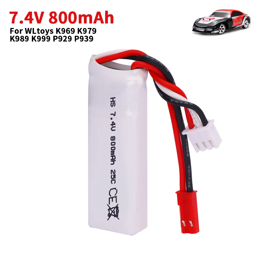 ترقية 7.4 فولت 800 مللي أمبير 2S بطارية ليبو ل WLtoys K979 K969 K989 K999 P929 قطع غيار السيارات التحكم عن بعد لبطارية سيارات صغيرة q 1/28 RC