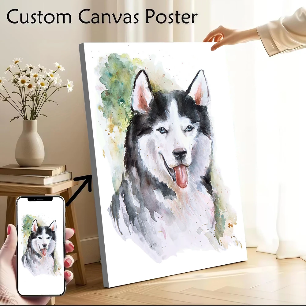 Husky Dog Printed Canvas Poster Personalized High Quality Wall Art Paintings for Living Room Decorations Wand Deko Home Decor