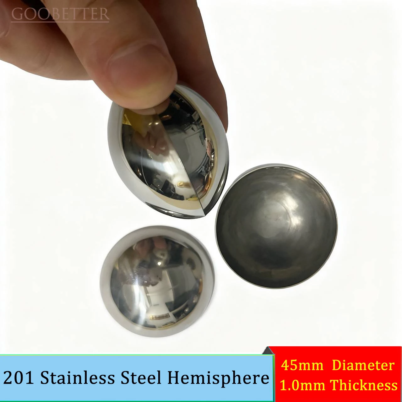 Mirror Finish 201 Stainless Steel Half Sphere 45mm Decorative Ball DIY Welding Craft Parts Irregular Hemisphere for Home Decor